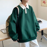 Autumn Lapel Hoodie Men Fashion 4 Colors Casual Oversized Sweatshirt Men Streetwear Hip Hop Loose Pullover Hoodies Mens Hoody