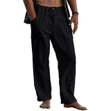 Foesce New Men's Casual Cotton Linen Pants Male Summer Large Size Breathable Solid Color Trousers Sports Fitness Streetwear S-5XL