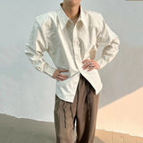 Summer Solid Shirt Long-sleeved Shirts Men Korean Comfortable Blouses Casual Loose Single Breasted With Tie Classic Button Top