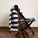 Autumn New American Retro 16oz Heavyweight Prisoner Striped Jacket Men's Fashion Pure Cotton Washed Thick Canvas Motorcycle Coat