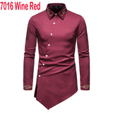 Embroidery Shirt Men Brand New Long Sleeve Mens Dress Shirts Casual Slim Fit Button Down Chemise Homme Camisetas Hombre