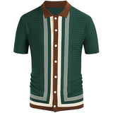 Summer Men's Luxury Clothing Knit Short Sleeve Polo Shirt Casual Streetwear Lapel Button Down Cardigan Breathable Tops