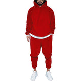 Men's Tracksuit Jogger Sportswear Casual Sweatershirts Sweatpants Streetwear Pullover Solid Color Fleece Sports Suit Men Sets