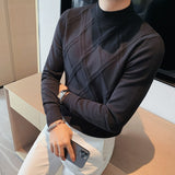New Men's Cashmere Sweater Half Turtleneck Men Sweaters Knit Pullovers For male Youth Slim Knitwear Man Sweater S-4XL