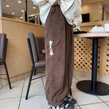 Japanese street Y2K retro star horn buckle corduroy pants autumn and winter casual kawaii straight loose bloomers ins trousers