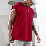Summer Casual Men's Sleeveless Tank Tops Streetwear Fashion Loose Hooded Vest Pullover Men Clothing Leisure Camisole Streetwear