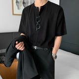 Summer Men's Short Sleeved Knitted Cardigan T-shirt Korean Fashion Trend Casual T Shirt Loose Solid Color Coats Tshirt