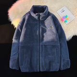 White Fleece Fluffy Jackets Warm Cashmere Coat Men Autumn New Solid Color Lightweight Jackets Streetwear Hip Hop Harajuku