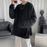 Foesce Men Sweatshirts Autumn Winter Fashion Solid Color Long Sleeve Pullover Male Korean Harajuku Oversized Hoodies Streetwear
