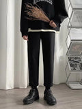 Foesce Simple Straight Wide Leg Trousers for Men Women Spring Autumn Hong Kong Style Streetwear Casual Harajuku Trousers