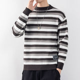 Foesce New Autumn Winter Thick Warm Fashion Striped Korean Sweater Men Trend Brand Pullovers Sweatshirt High Quality Knitwear Male