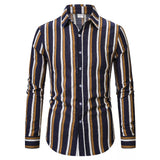 Blank T Shirt Men Autumn Winter Single Breasted  Lapel Full Print Beach Long Turtle Neck Long Sleeve  Tees Men