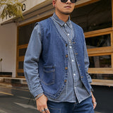 Denim Vest Chaleco Hombre Verano Sans Manche Homme Chaleco Hombre Trabajo Gilet Hombre Zomer Jas Heren Jeans Jacket Man