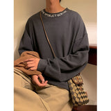 Men's Senior Hoodie Half Turtleneck Embroidery Simple Long T-shirts Hip Hop Loose Casual Couples Basic Style Sweatshirt New