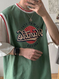 Fake Two-piece Short-sleeved T-shirt Men's Trend Brand Trend Loose Hip Hop Basketball Shirts Harajuku Kpop Streetwear