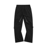Foesce Outdoor New Apricot Zipper Waterproof Trousers Men Loose Straight Overalls Simple Mechanical Wind Pants Latex Pants Men Clothing