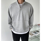 Y2k Clothes Autumn Lapel Man Sweatshirts Oversize High Street Solid Color Long Sleeve Casual Loose Harajuku Pullover Tracksuits