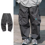 Foesce Japanese Oversize Cargo Pants Men Women American Vintage High Street Trousers Straight Leg Broad-footed Casuals Pants Unisex