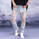 Hole Jeans Men's Summer Trend Nine Points Pants Tide Brand Big Hole Exaggerated Super Hole Denim Pants High Street