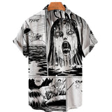 Summer Style Personality 3D Printed Dread Man Pattern Men's Handsome Short Sleeve Hawaiian Fashion Designer Casual New Custom Sh