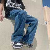 Foesce 4 Colors Baggy Jeans Men Fashion Casual Wide Leg Jeans Men Streetwear Loose Hip Hop Straight Denim Pants Mens Trousers M-2XL