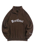 Hoodie for Men Polar Fleece Sweatshirts Letter Embroidered Turtleneck Streetwear Pullover Zipper Warm Unisex Sweats NEW