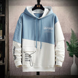 Foesce New Casual Fashion Men's Hoodies Patchwork sleeves Letter Printing Design Cotton Men's Hoodies High Street Trend Unisex Hoodie