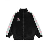 Love Embroidery Contrast Color Stitching Jacket Men Set Fashion Patchwork Pants Loose Long sleeve Jacket+Pant 2 Pieces European