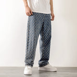 Foesce Fashion Men Wide Leg Jeans Letter print Streetwear Hip hop Straight Baggy Denim trend Pants Male Brand Trousers Autumn New
