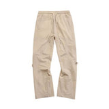 Foesce Outdoor New Apricot Zipper Waterproof Trousers Men Loose Straight Overalls Simple Mechanical Wind Pants Latex Pants Men Clothing