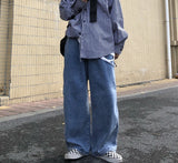 Men Jeans Wide Leg Denim Pant Loose Straight Baggy Men's Jeans Streetwear Skateboard Pants S-5XL Neutral Trousers Hip Hop Casual