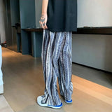 High-waisted Draped Wide-legged Pants Tiedye Loose Dragging Pants Streetwear Straight High-waist Mopping Wide-leg Trousers Men's