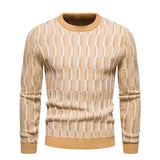 High Quality New Men's Knitted Sweater Casual Slim Round Neck Pullover Winter Youth Casual   Knit Sweater