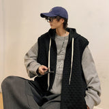 Autumn Sleeveless Hoodies Vest Men Fashion Casual Hooded Sweatshirt Men Streetwear Hip Hop Loose Cardigan Hoodie Mens Hoody