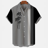 Men's Hawaiian Shirt Lapel Fashion Short-sleeved Loose Breathable Top Summer Coconut Retro Shirt For Men 3d Casual Beach Shirts