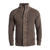 Spring Men's Elegant Trendy Knitted Cardigan Tops High Quality Stand Collar Male Fashion Mature Sweaters Vintage New