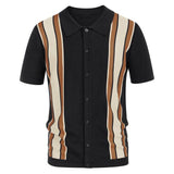 Summer Men's Luxury Clothing Knit Short Sleeve Polo Shirt Casual Streetwear Lapel Button Down Cardigan Breathable Tops