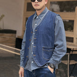 8XL-M Denim Vest Chaleco Hombre Verano Sans Manche Homme Chaleco Hombre Trabajo Gilet Hombre Zomer Jas Heren Jeans Jacket Man