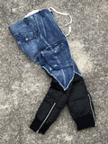 High Street Personality Spliced Men's Drawstring White Duck Down Pants Winter Autumn New Tide Thickened Trousers