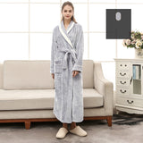Plus Size Flannel Couple Robe Sleepwear New Autumn Winter Long Kimono Bathrobe Gown Nightwear Casual Coral Fleece Home Clothes
