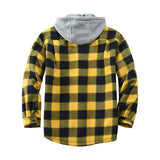Men's Flannel Shirts Jacket Fleece Lined Plaid Coat Button Up Shirt Hoodie Winter Outwear
