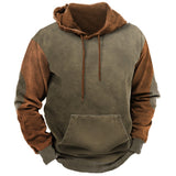 Vintage Men's Hoodies Winter Clothing Loose Casual American Western Cowboy Costume Streetwear Oversized Hoodie Man's Sweatshirt