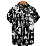 Summer Style Personality 3D Printed Dread Man Pattern Men's Handsome Short Sleeve Hawaiian Fashion Designer Casual New Custom Sh