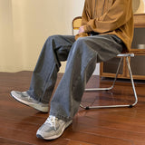 Vintage Coffee Straight Jeans Men Loose Denim Trousers Neutral Jean Pants Streetwear Casual Wide Leg Jeans Man Women Baggy Denim