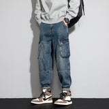 Autumn Winter Jeans Men Causal Loose Denim Pants Male Pocket Cargo Jeans for Man