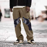 Straight Printed Dog Head Casual Pants Men Loose Skateboard Trousers Fashion Trend Man Sports Hip Hop Solid Streetwear