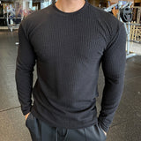 Men Fashion body-building Long Sleeve T-shirts O-Neck Solid Casual Spring Autumn Tees Men Shirt Loose Tops Streetwear Tee shirt