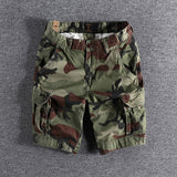 Summer American Multi-pocket Camouflage Overalls Shorts Men's Fashion New Retro Casual Five-point Pants Loose Woven Pants