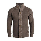 Spring Men's Elegant Trendy Knitted Cardigan Tops High Quality Stand Collar Male Fashion Mature Sweaters Vintage New