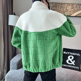 Winter Lambswool Jackets Men Fashion Splicing Parkas Standing Collar Thicken Keep Warm Coats Casual Business Casual Outwear